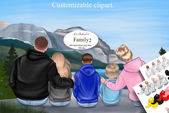 Download Family Clipart, Sitting Family - Premium Bundle